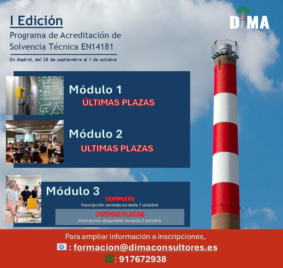 Programa de Acreditación de Solvencia Técnica UNE-EN14181 (Últimas Plazas)